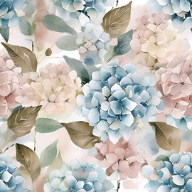Livelynine 17.5x276" Hydrangea Peel and Stick Wallpaper Flower Vintage Floral Prepasted Traditional Hydrangeas Flowers Wallpaper for Bedroom Renter Friendly Cabinet Contact Paper Decorative Adhesive