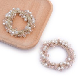 BIANHUAN Hair Elastics, Scrunchie, Hair Pony, Pearl, Bubble, Simple, Hair Accessory, Women's, Adult, Adult, Adult, Set of 4, Casual Accessories, Fashion, Stylish, Cute, Gift