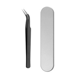 Eyelash Extension Tweezers, Eyelash Tweezers, Stainless Steel, Professional Precision Viewer, Black Tip G2