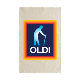 SMARTYPANTS Oldi Man Natural Tea Towel - Novelty Joke Funny Fun Old Folk Ancient OAP Sign Father Dad Grandad Grandfather Birthday Kitchenware Kitchen Home Gift Present (Natural)