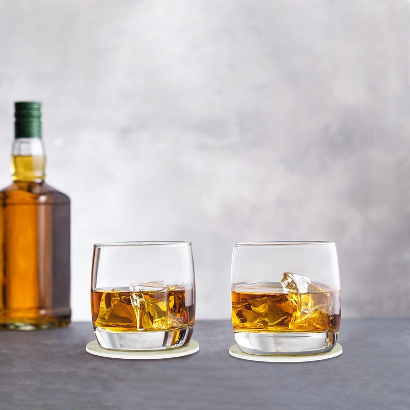 QWORK® Set of 6 10 cm Absorbent Coasters with Cork