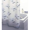 RIDDER Duschvorhang Textil ca. 240x180 cm, Helgoland, blau, inkl. Ringe