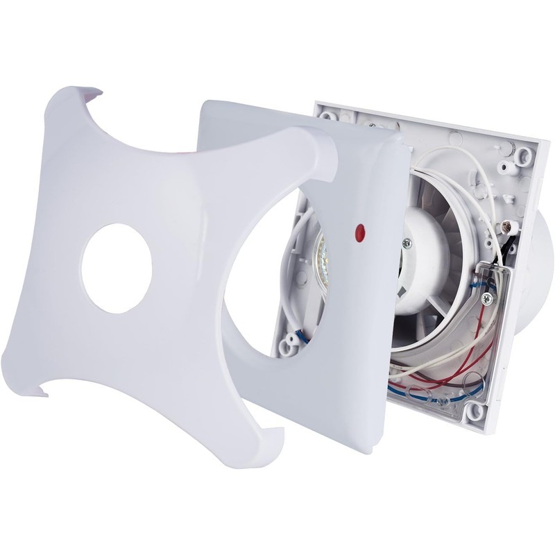 Hon&Guan 100mm Badlüfter mit LED, 95m³/h Wandventilator Abluftventilator, IP44 Ablüfter