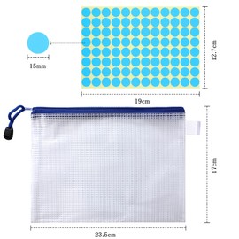 AUGSHYO 3072 Pieces Round Color Labels 15mm 32 Sheets 16 Colors Sticker with File Bag Office Supplies