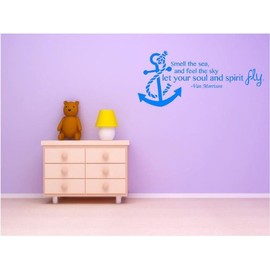 Van Morrison Music Quote - Vinyl Wall Decal - Smell The Sea, and Feel The Sky Let Your Soul and Spirit Fly | Room Decor/Sticker