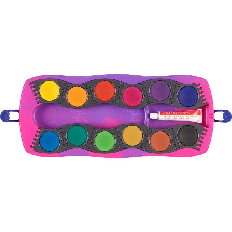 FABER-CASTELL 125035 Unicorn Connector Watercolour Box with 12 Colours Including