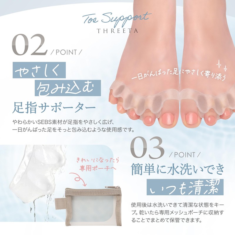 (Jointly Developed with Experts) Toe Supporter (Toe Separator & Pouch