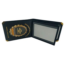 Badge Pattern Wallet, black