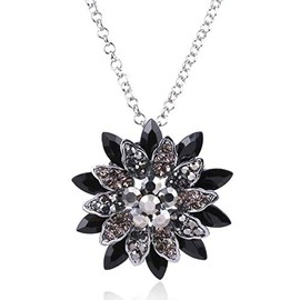 Moniku Spidergirl Black Dahlia Crystal Pendant Necklace Gift from Michel Jones Necklace Jewelry (Big)