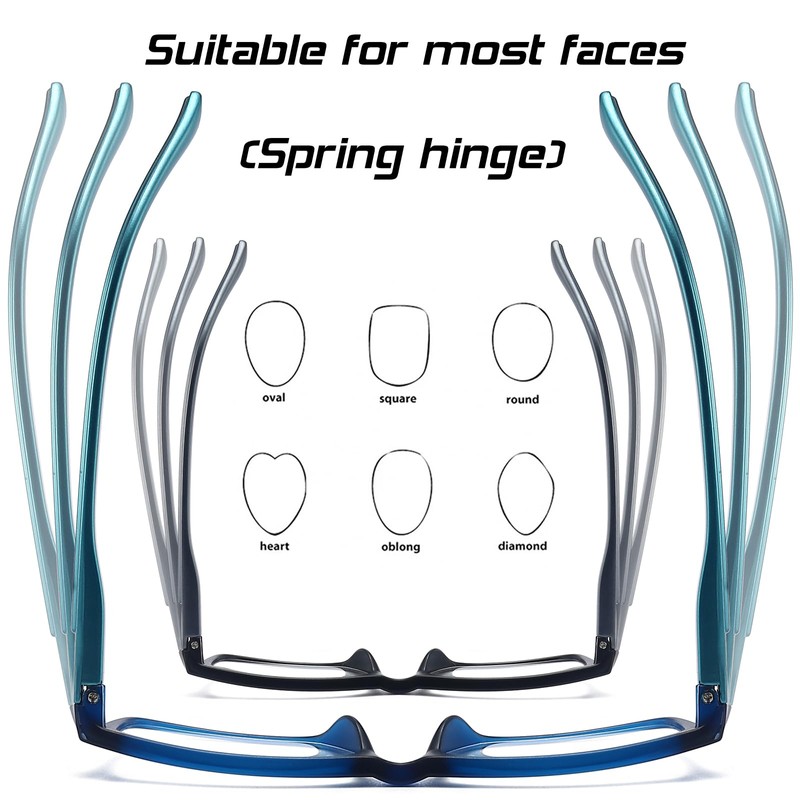 RaoOG Reading Glasses for Men/Women with Spring hinges 1.00 Blue