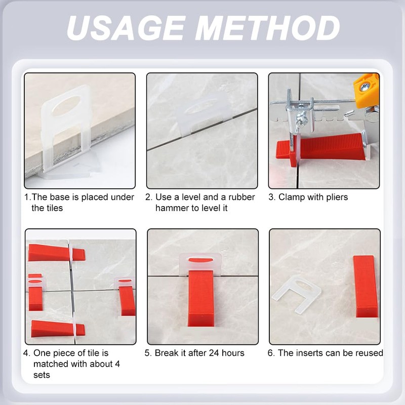 Lvjkes Pack of 200 Tile Levelling System, Pull Tabs 3