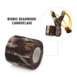 DROK 10 Roll Camo Tape, 1.97in x 14.76ft Camouflage Self-Adhesive Bionic Wood Wrap Bandage for Hunting Pistol Rifle Shotgun Shooting Gun Bow, 4.92Yard Military Cohesive Camo Stretch Reusable Tape
