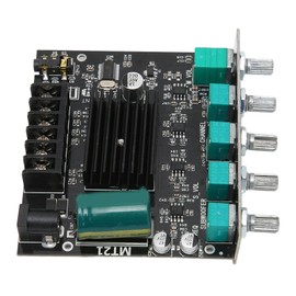ZK MT21 BT Amplifier Board, High Performance Sound Stereo DC12 24V Digital Power Amplifier Board for 15-100W 4-8Ω Speaker, 2.1 Channel, BT 5.0, Subwoofer, Simple