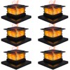 Dynaming 6 Pack Solar Post Cap Lights Outdoor with Flickering