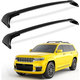 Roof Rack Cross Bars 220lbs Compatible with Jeep Grand Cherokee L 2021-2025 and 2022 2023 2024 2025 Grand Cherokee WL,Aluminum Roof Rails Crossbars Rooftop Cargo Bars Black Luggage Racks Carrier