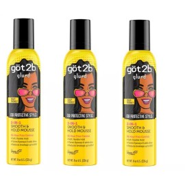 Got2b BL Got 2B Glued 2-In-1 Smooth & Hold Mousse 8oz each *Three Pack*