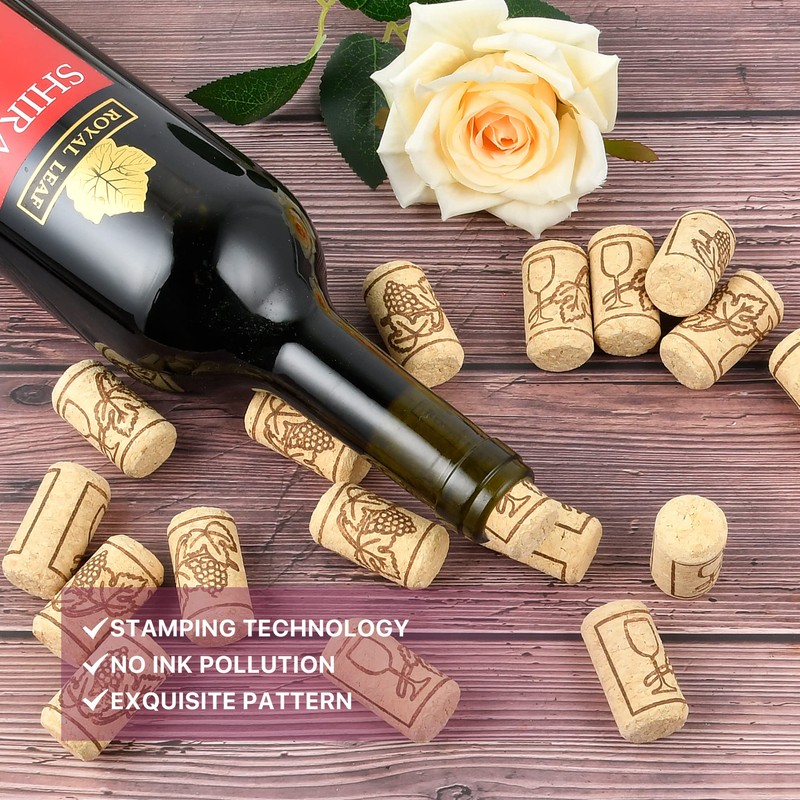 Aemygo 200 Pack Straight Wine Corks, #8 Natural Corks For