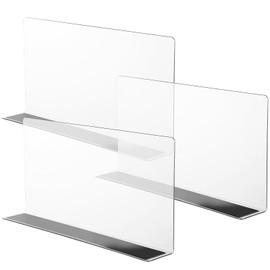 Baluue Clear Shelf Dividers, Shelf Dividers with Magnetic Side- L Shape Separator Clapboard for Commodity Classification for Cabinets Shelf Store (3 Packs)