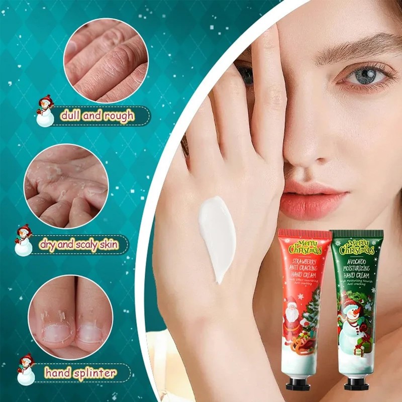 Christmas Hand Cream & Lip Balm Sets - 4Pcs Mini