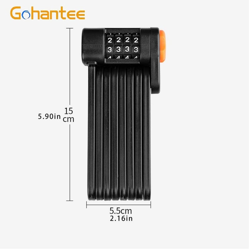 gohantee Folding Bike Lock Combination Password Bike Chain Lock Bicycle