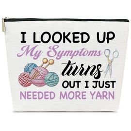 ELSGFHSU Yarn Makeup Bag, Gifts for Knitter Lovers, crochet Bags for women, Cosmetic Pouch for Purse, Makeup Pouch for Crochet Accessories