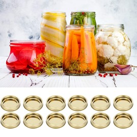 Lids for preserving jars, 86 mm, pack of 12 metal replacement lids, resealable jars, replacement lids for jam jars, bottle lids, screw cap, lid for jam honey