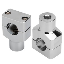 LKV 1 Inch Motorcycle Handlebar Risers, 6061-T6 Aluminum Bar Riser Clamp for Harley Dyna Sportster V-Star Shadow, Fits 1” (25mm) Handlebars Only (Chrome)