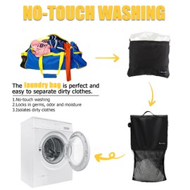 Dirty Laundry Bag for Traveling-Mesh Laundry Bags XL Travel Gym Healthcare Workers Laundry Sports Fitness Swimwear Camping Portable Wash Bag XL (Black)