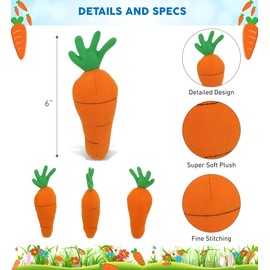 DolliBu Orange Carrot Plush Toy - Super Soft Carrot Plush, Adorable Food Stuffed Plush Toy Carrot, Cute Food Plush Carrot Gift, Huggable Vegetable Plush for Baby, Kids, Teens, and Adults - 6 Inches