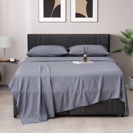 Z-hom King Size Sheets Set Cooling Sheets, Upgraded Deep Pocket Comfy Breathable, Hotel Luxury Bedding Sheets & Pillowcases, Extra Soft & Wrinkle Free Sheets Cover, King Sheets up to 16 inch,Darkgrey