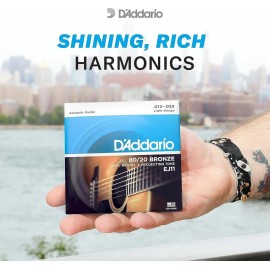 D'Addario Guitar Strings - Acoustic Guitar Strings - 80/20 Bronze - for 6 String