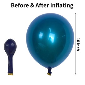 Metallic Blue Balloons, 50 PCS 10 Inch Double-Layered Chrome Light Blue Balloons, Shiny Thick Chrome Metallic Light Blue Latex Helium Balloons for Birthday Wedding Graduation Party Decoration Supplies