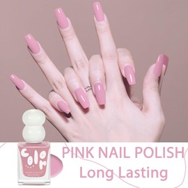 Pink Nail Polish - Sakura Pink Nail Varnish Quick Dry & Long Lasting BabyPink Gel Polish - Breathable Water Based Formula Nail Polish for Nail Art DIY at Home