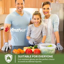 AmzFirst 2 Pair Cut Resistant Gloves, Food Grade Kitchen Cooking Glove for Women and Men, Lightweight Protective Gloves(Size: 10/X-Large)