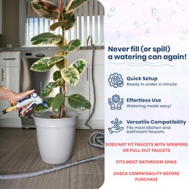 Indoor Sink Hose Attachment For Kitchen Sink or Bathroom Sink Faucet - Extra Long Utility Sink Hose (25 FT) For Watering Houseplants, Dog Washing, Household Cleaning