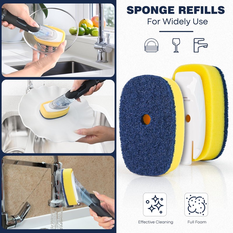 Sponge Brush Refills for OXO Dish Brush, 4 Pack Soap