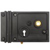 The King's Bay Cast Iron Rectangular Rim Lock with White