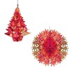 Christmas Foil Ceiling Decorations - 30cm Tree and Ball Set