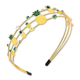 PHALIN Fruit Headband for Women Pineapple Headband Jeweled Rhinestone Hairband Summer Accessories Beach Vacation Outfits Gifts (Pattern B)