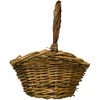 Murataya Sangyo Willow Basket Small with Leather 5213 Width 7.9