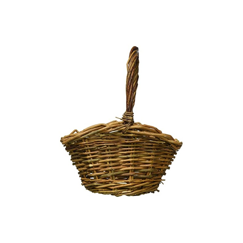Murataya Sangyo Willow Basket Small with Leather 5213 Width 7.9