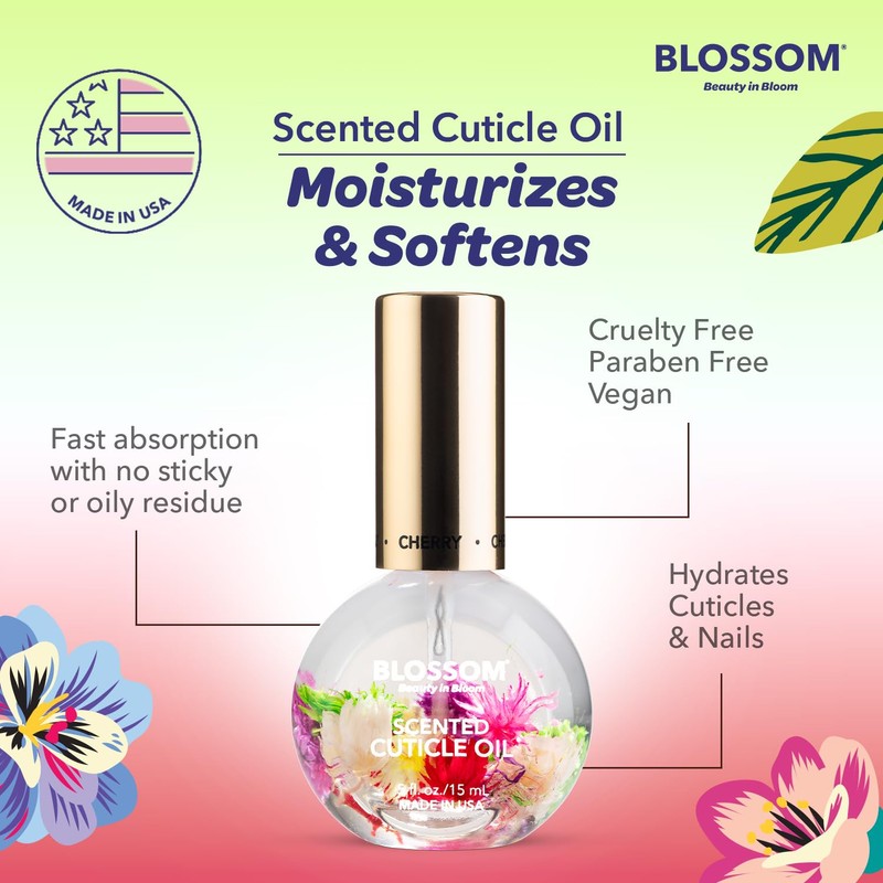 Blossom Cuticle Oil for Nails, Hydrating, Moisturizing, Scented Nail Oil