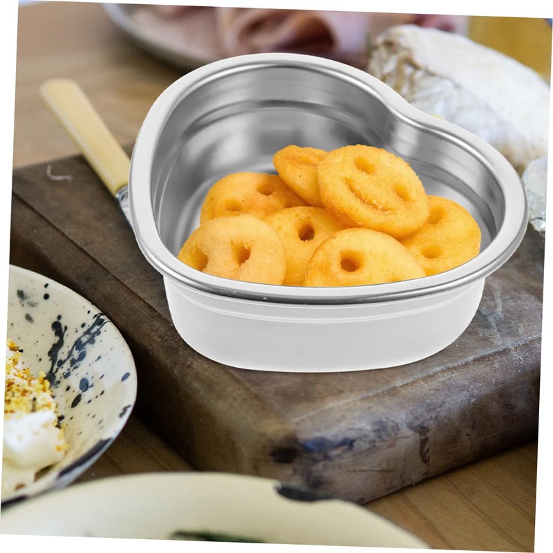 SHOWERORO Heart Shaped Stainless Steel Dish Snack Plate for Desserts