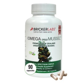 Bricker Labs Omega Cyclo - Mussel Joint Health Supplement, Premium New Zealand Green Lipped Mussel, Full Spectrum Omega Joint Supplements for Joint Health and Comfort, 90 Capsules