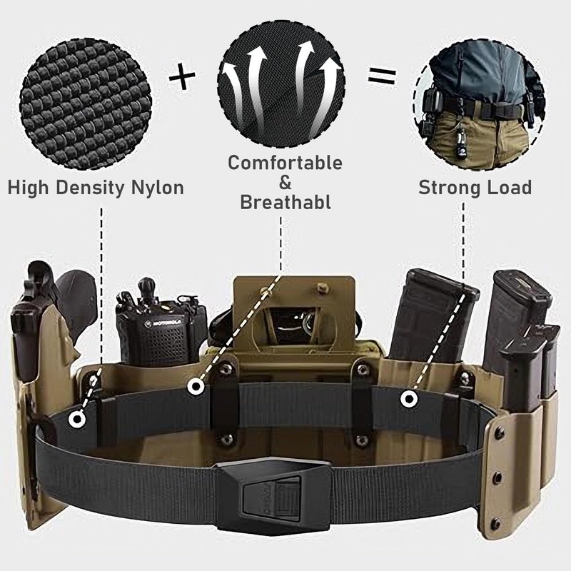 Vikarland 2 Pack Hebillas de Metal Hombres Cinturón Táctico Nylon