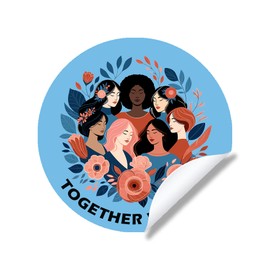 Happy International Women's Day Stickers - Business Sticker Sweet Sweet Cone Bags Empower HER: International Women's Day - 24 (45mm) - Blue Stickers