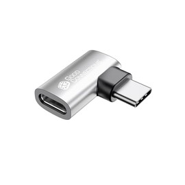 Good Connections USB 4.0 Gen.3x2 Angle Adapter/Port Saver (40GBit/s, 240W, 8K @ 60Hz), USB-C™ Male to USB-C™ Female, Left / Right Weight, Silver