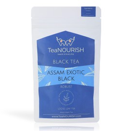 TeaNOURISH Assam Exotic Black Tea | Unblended Loose Leaf Tea | Robust & Full Bodied | Freshly Sourced Direct From Origin (3.53oz/100gms)