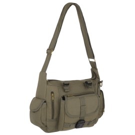 EyeCatchBags New York Cross Body Messenger Canvas Shoulder Bag Khaki
