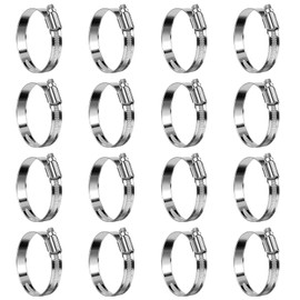 Steelsoft Non-Stripping Worm Gear Hose Clamp Size#28, 1-5/8 to 2-3/8 inch Adjustable Stainless Steel Hose Clamps for Automotive,Radiator,Rolled Band Edge Protection,16Pack